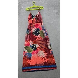 Express Women Dress S Red Maxi Floral‎ Sundress Sleeveless